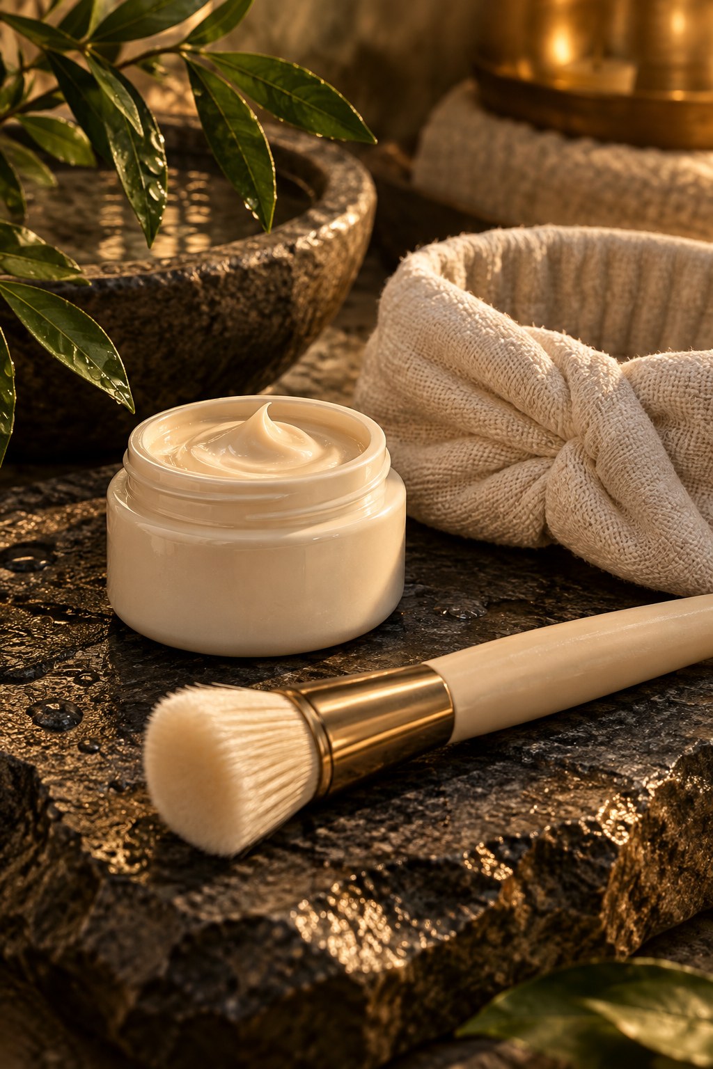 Illustrative botanical skin care still life
